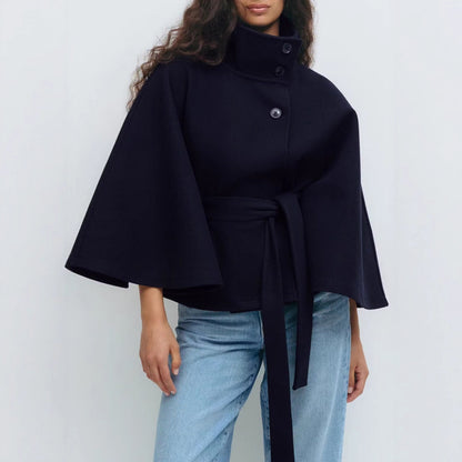 High Neck Batwing Coat