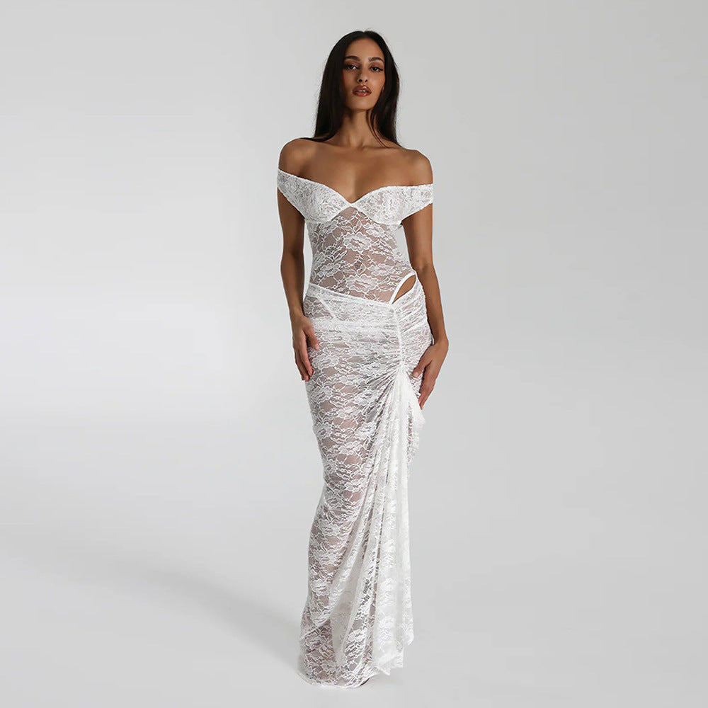 Sleeveless Backless Lace Dress