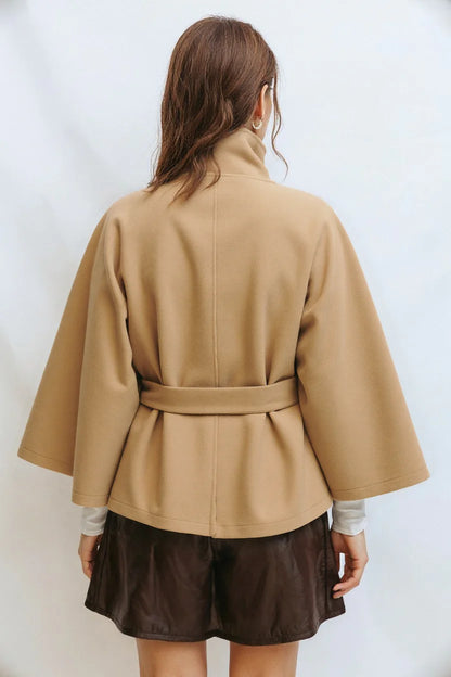 High Neck Batwing Coat