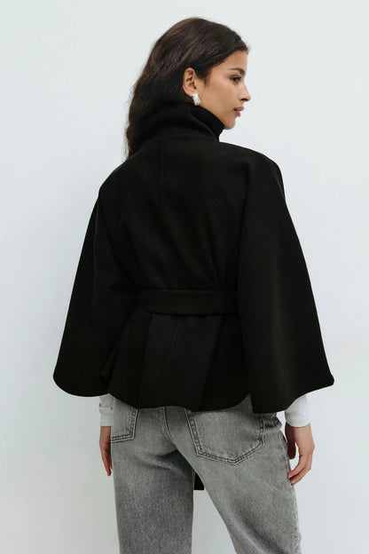 High Neck Batwing Coat