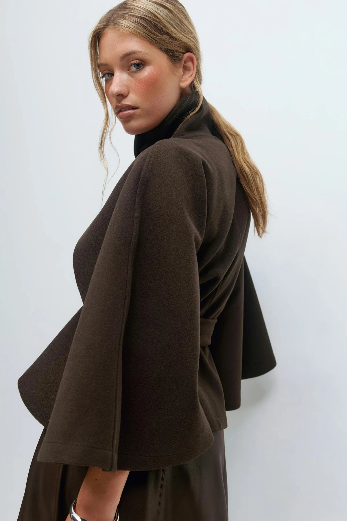 High Neck Batwing Coat