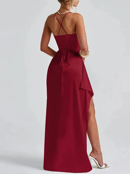 Women's Back Strap Slit Dress